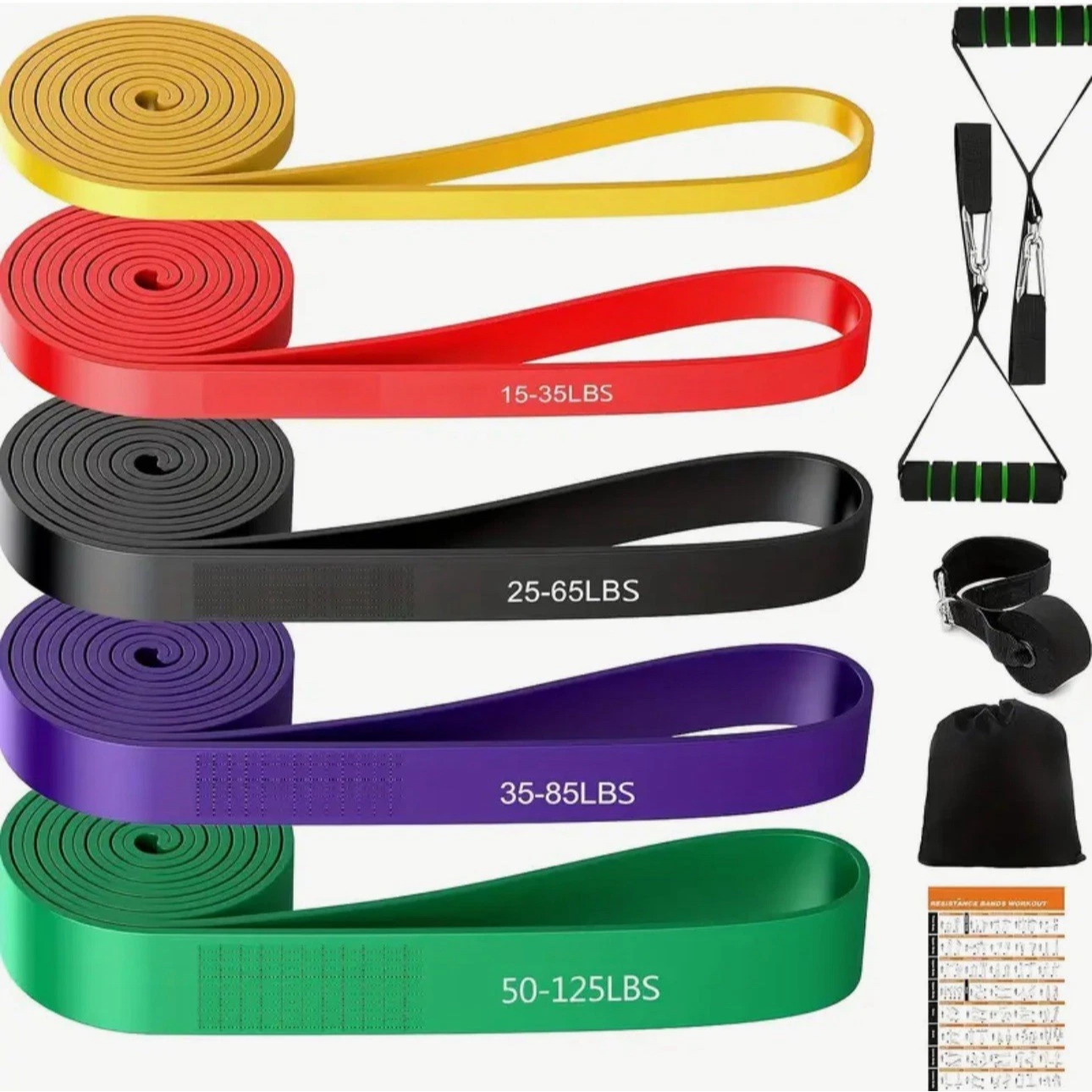 Exercise Resistance Band 5pcs – Workout Bands for Men & Women, Home Gym Training