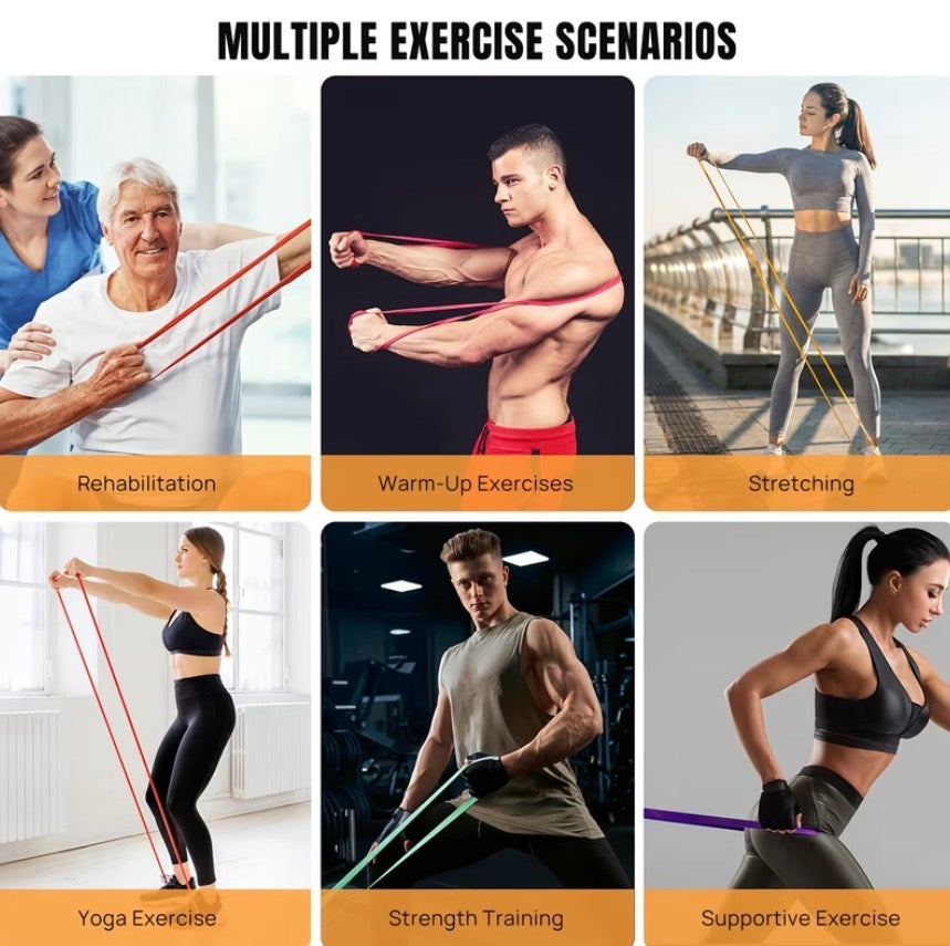 Exercise Resistance Band 5pcs – Workout Bands for Men & Women, Home Gym Training
