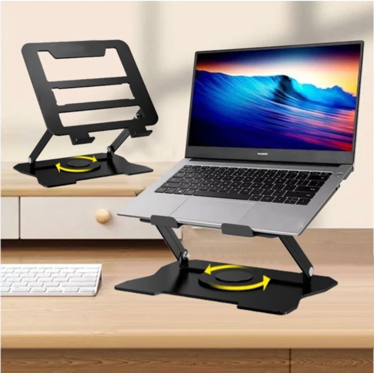 360° Rotating Laptop Stand Adjustable Metal Holder for Desk