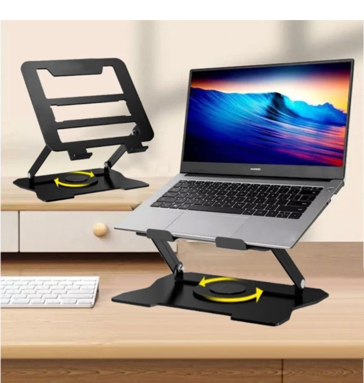 360° Rotating Laptop Stand Adjustable Metal Holder for Desk