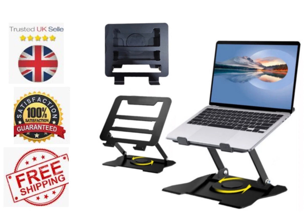 360° Rotating Laptop Stand Adjustable Metal Holder for Desk
